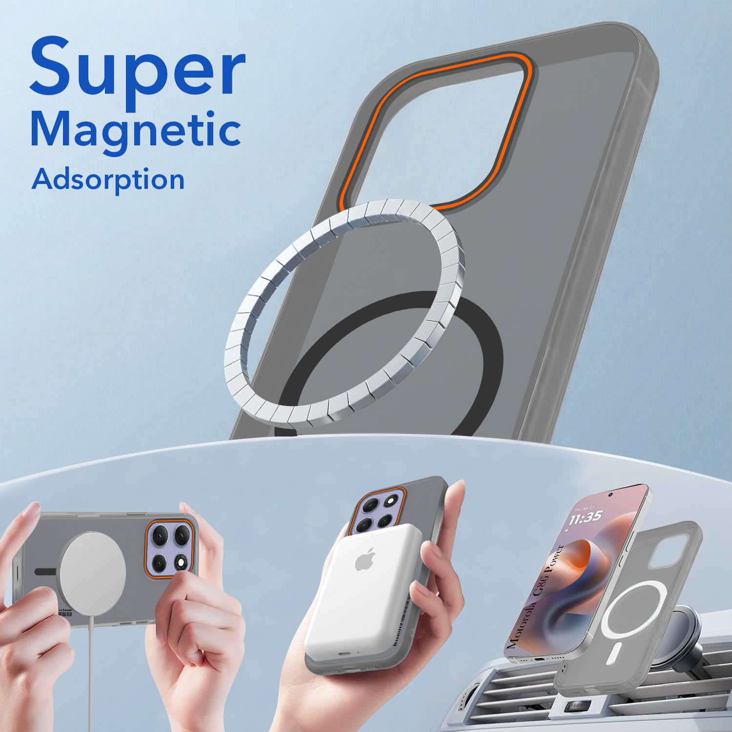 For Motorola Moto G86 Power Back Cover Case (Soft Touch | Camera Bump Protection | MagSafe Compatible | Matte Finish)