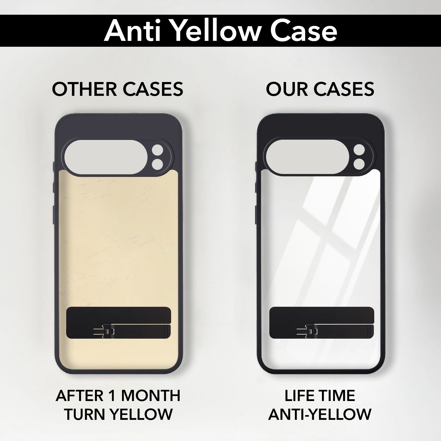 For Google Pixel 10 Pro XL Back Cover Case (Built-in Stand | Lifetime Anti Yellow | Kickstand Shockproof | Camera Protection | MagSafe Compatible)