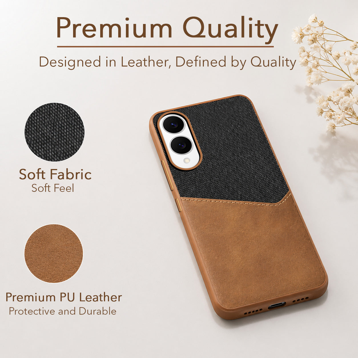 For Samsung Galaxy S25 Edge (Dual PU Leather Stitch | Professional Minimalist | Soft and Flexible)