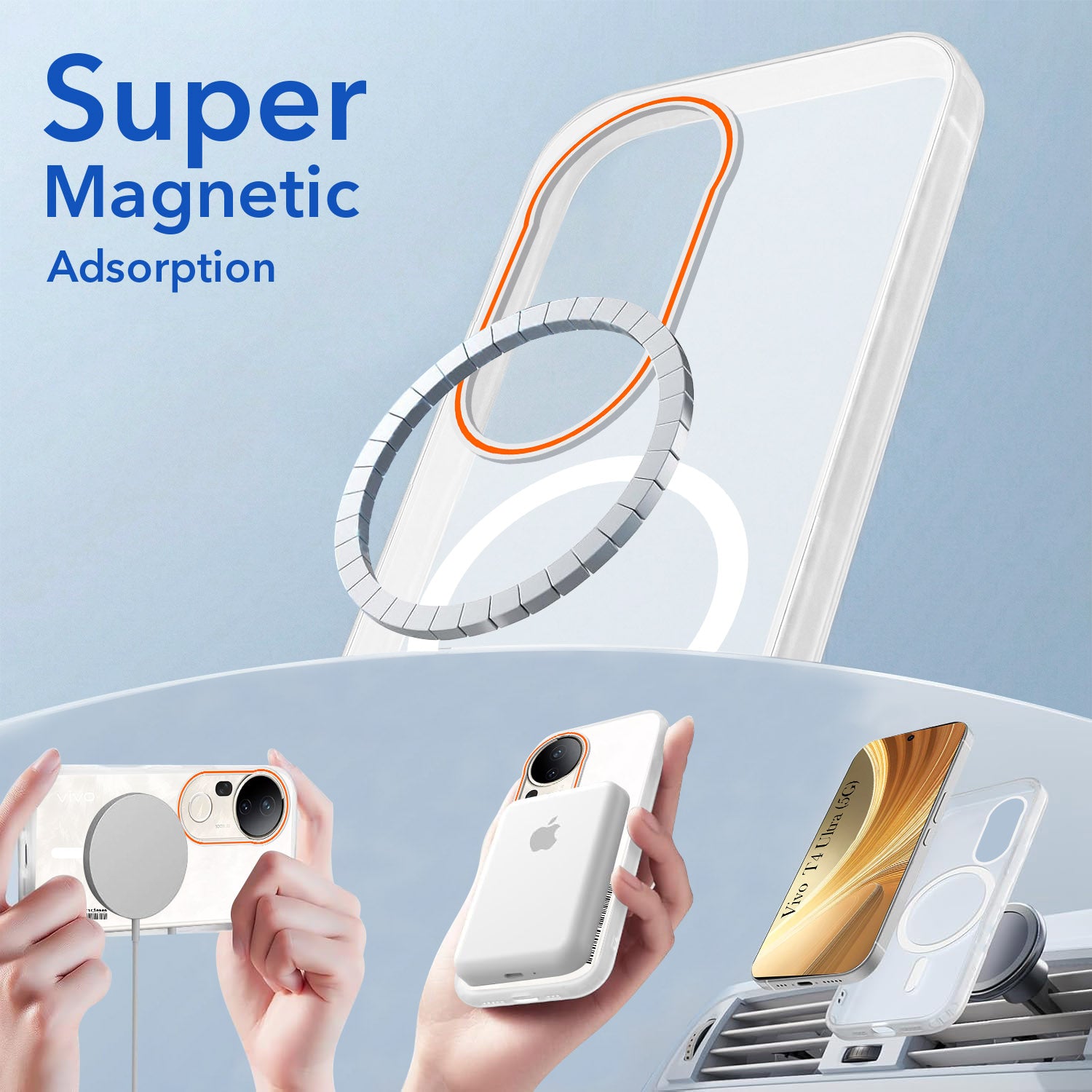 For Vivo T4 Ultra Back Cover Case (Soft Touch | Camera Bump Protection | MagSafe Compatible | Matte Finish)