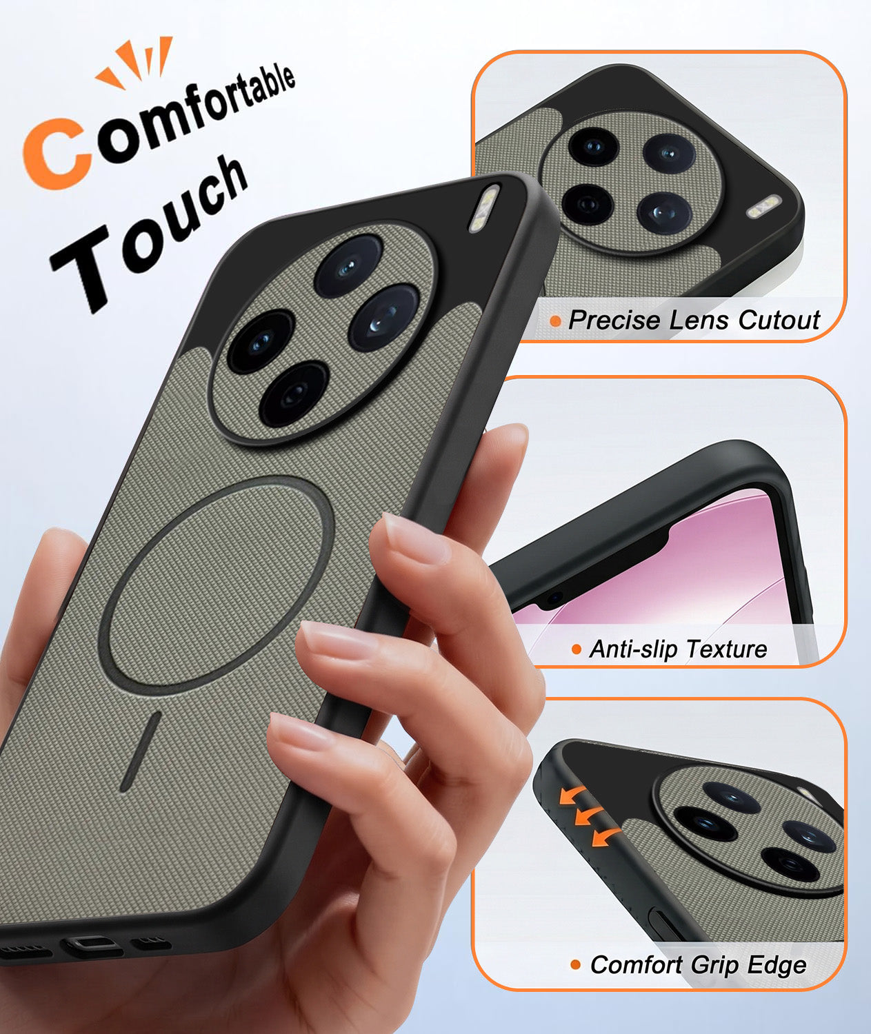 For Vivo X200T Back Cover Case PU Leather (Texture Grip Design | Professional Minimalist | Camera Protection | Soft and Flexible)
