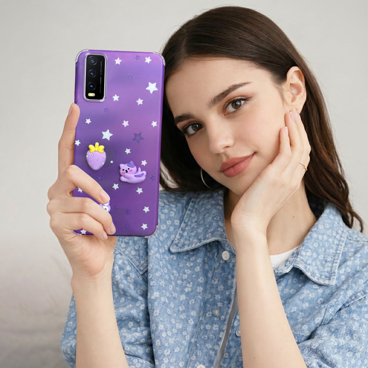 For Vivo Y20A | Y20T | Y20G Back Cover Case (3D Cute Cartoons | Hard Back Side Soft | Matte Premium Finish | HD Printing)