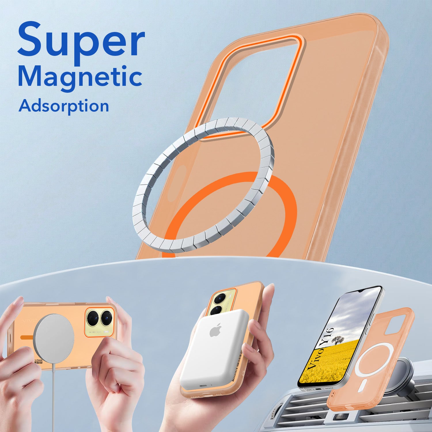 For Vivo Y16 Back Cover Case (Soft Touch | Camera Bump Protection | MagSafe Compatible | Matte Finish)