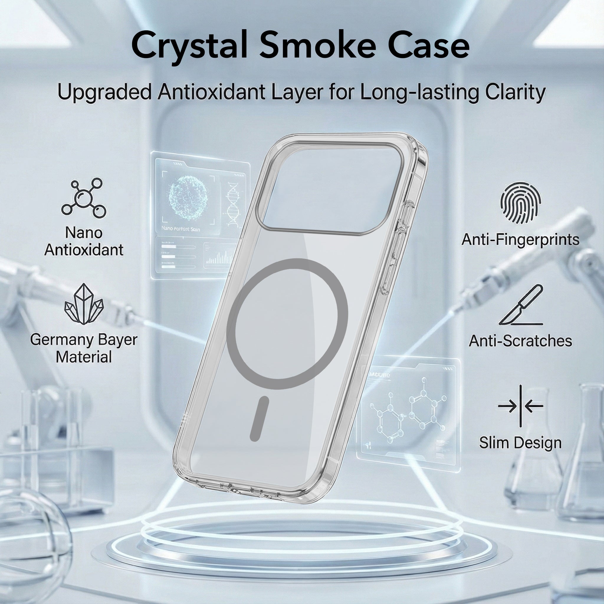 For Apple iPhone 17 Pro Max Lifetime Anti-Yellow MagSafe Compatible Clear (Sleek Hard Crystal | Camera Protection and Shockproof)