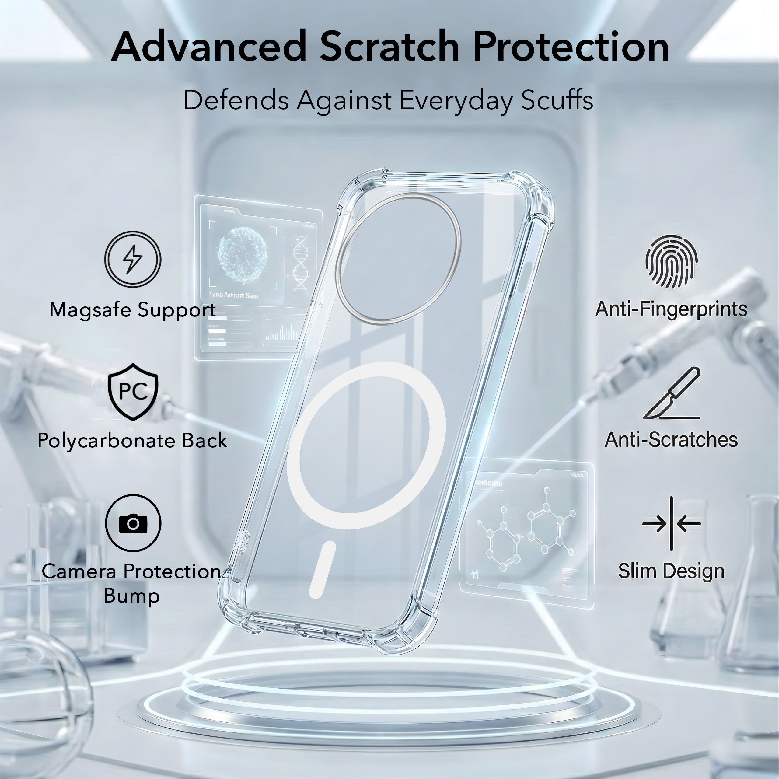 For OnePlus 13R 5G Back Cover Shockproof Crystal-Clear (Magsafe Wireless Support | Drop & Camera Protection | Hard Polycarbonate)