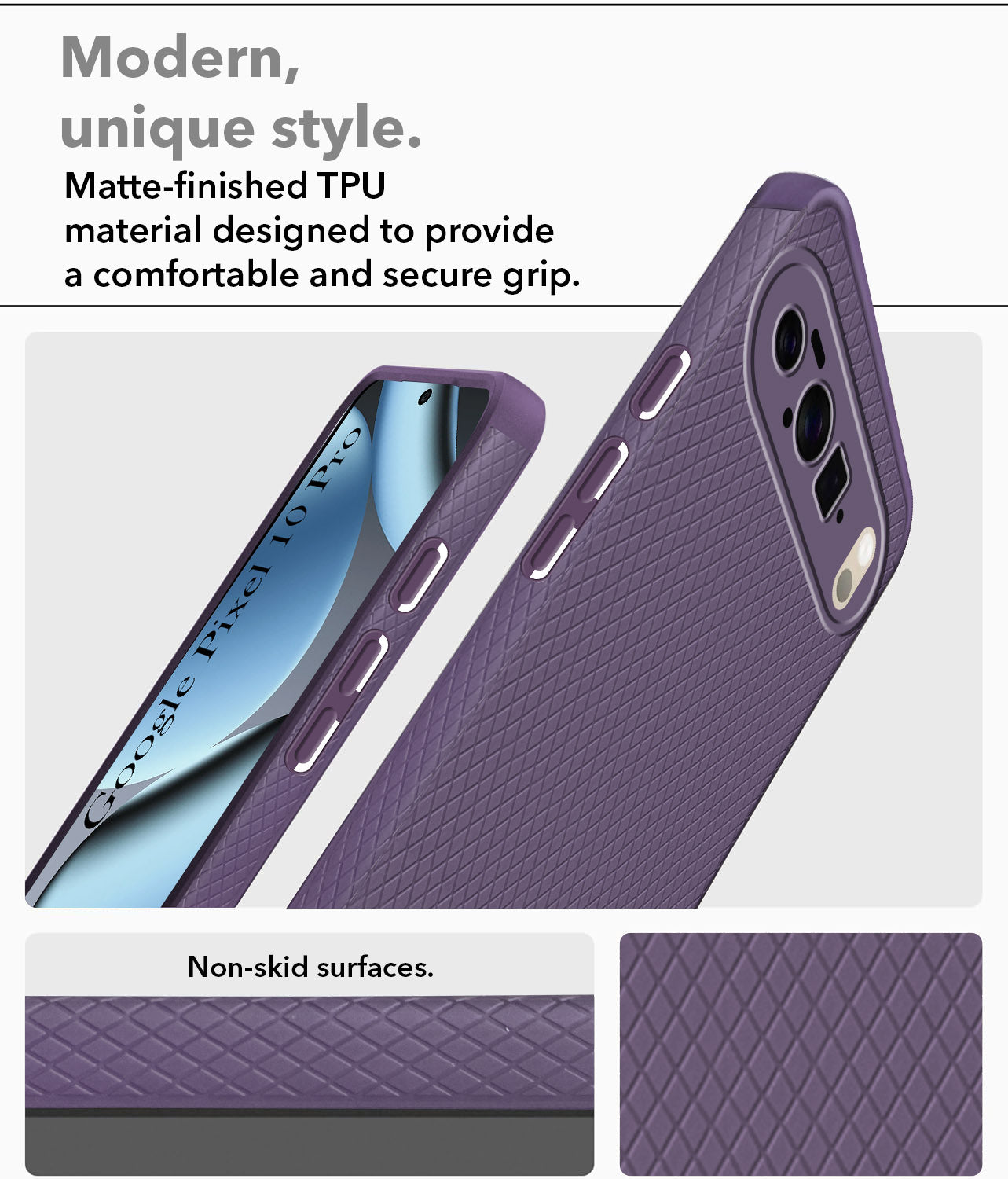 For Google Pixel 10 Pro Back Cover Case (Liquid Silicone | Side Grip | Camera Protection)