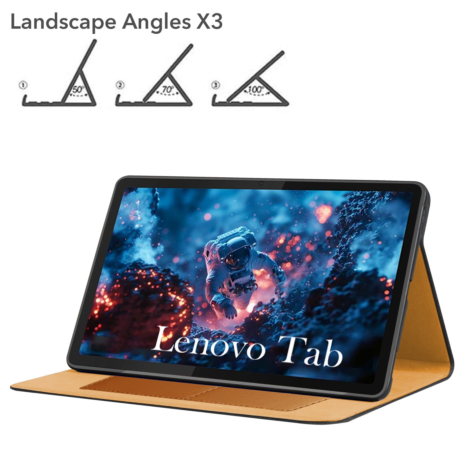 For Lenovo Tab 10.1 Inch (TB311XU) Flip Cover Folio Cover (PU Leather | Multi-Angle Smart Stand | Card Storage Slots | Silicone Back Pouch)