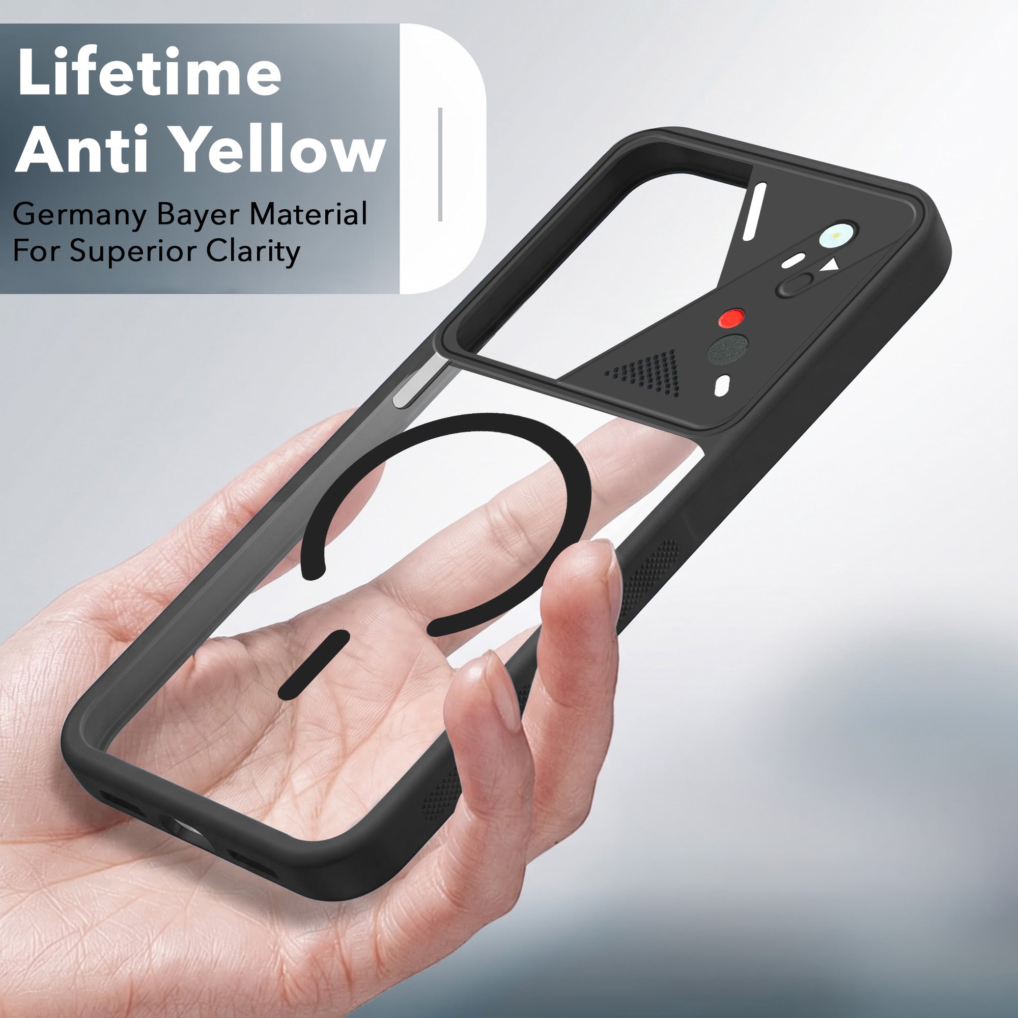 For Vivo iQOO Z10x Back Cover Case Lifetime Anti-Yellow Clear (Camera Protection | Side Grip | Wireless MagSafe Compatible)