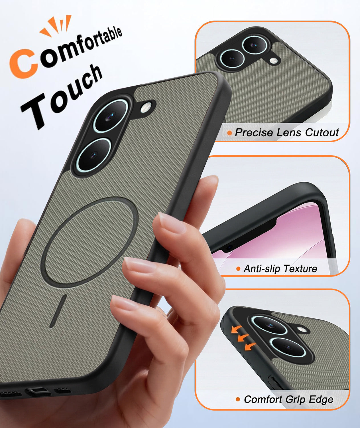 For Poco X8 Pro Back Cover Case PU Leather (Texture Grip Design | Professional Minimalist | Camera Protection | Soft and Flexible)