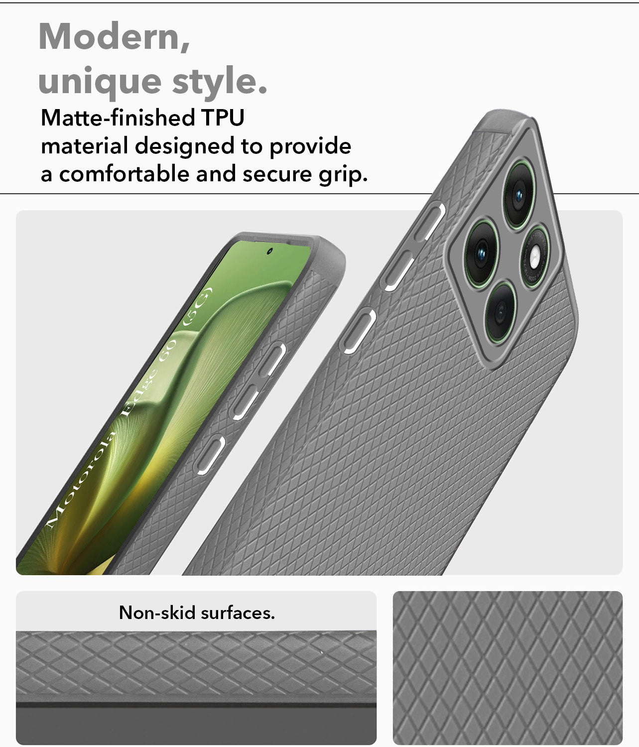 For Motorola Moto Edge 60 Back Cover Case (Liquid Silicone | Side Grip | Camera Protection)