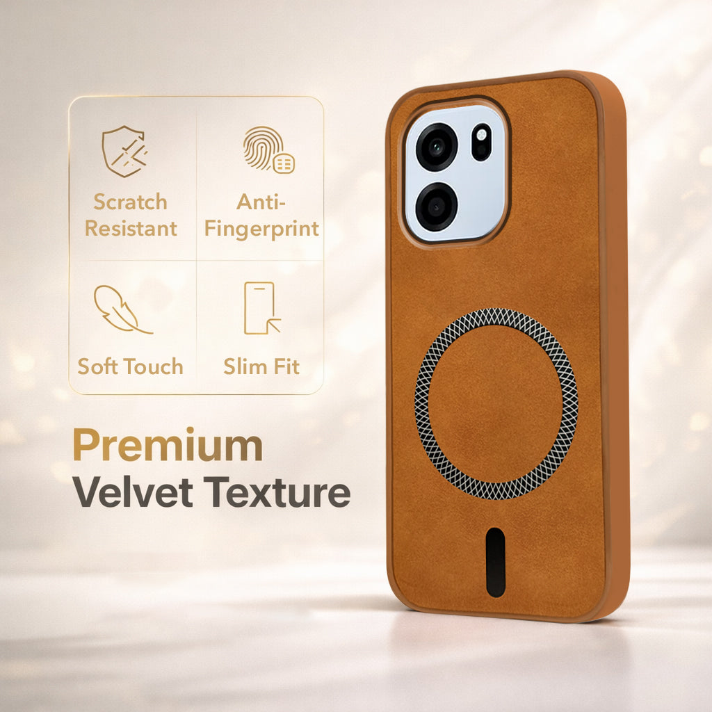 For Oneplus Nord CE 6 Back Cover Case Leather Finish (MagSafe Compatible Wireless Charging | Soft Touch | Camera Bump Protection)