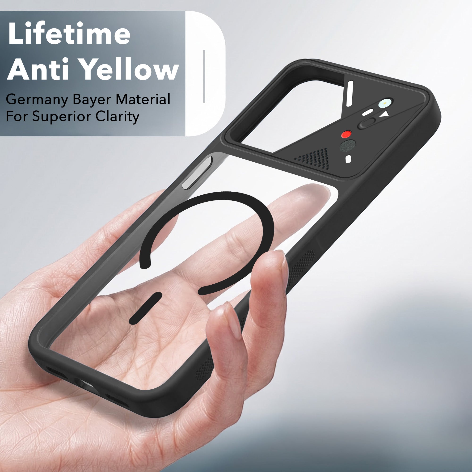 For Vivo iQOO Z11 Lite Back Cover Case Lifetime Anti-Yellow Clear (Camera Protection | Side Grip | Wireless MagSafe Compatible)