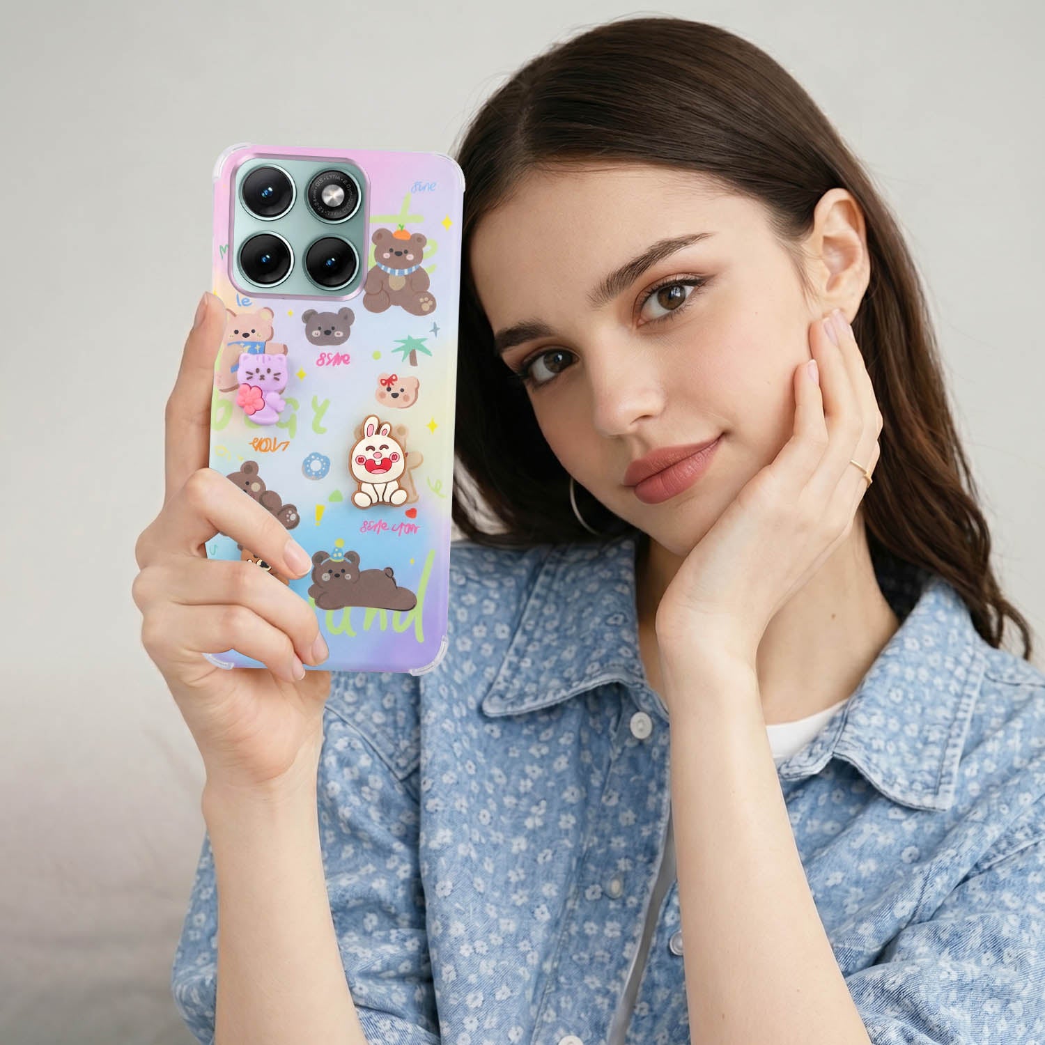 For Motorola Moto Edge 70 Fusion Back Cover Case (3D Cute Cartoons | Hard Back Side Soft | Matte Premium Finish | HD Printing)