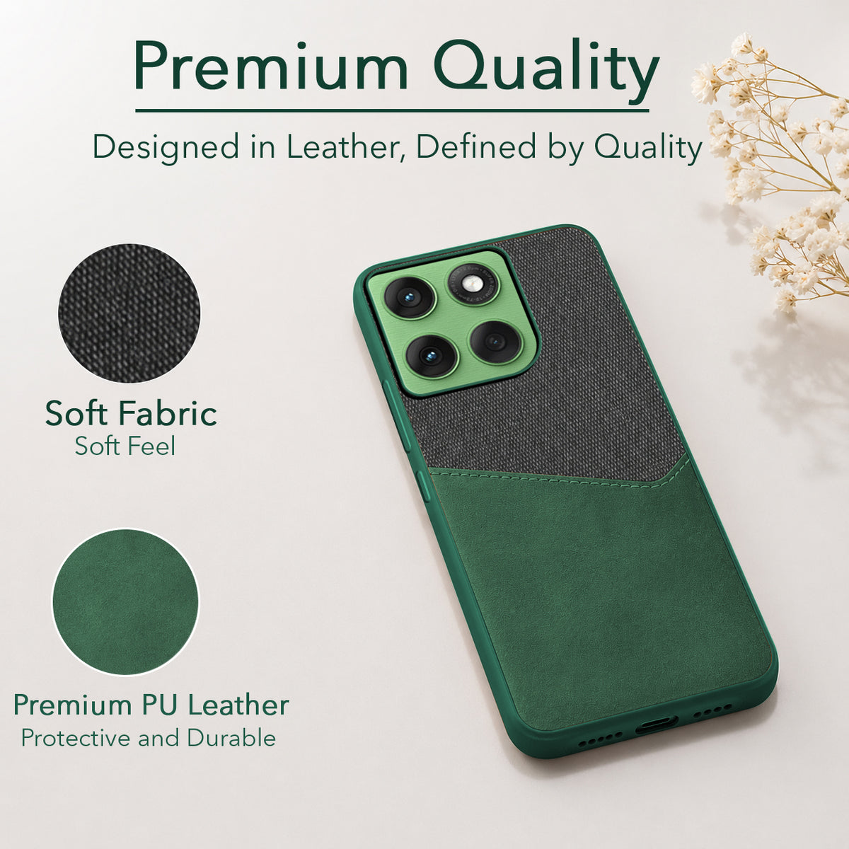 For Motorola Moto Edge 60 Back Cover Case (Dual PU Leather Stitch | Professional Minimalist | Soft and Flexible)