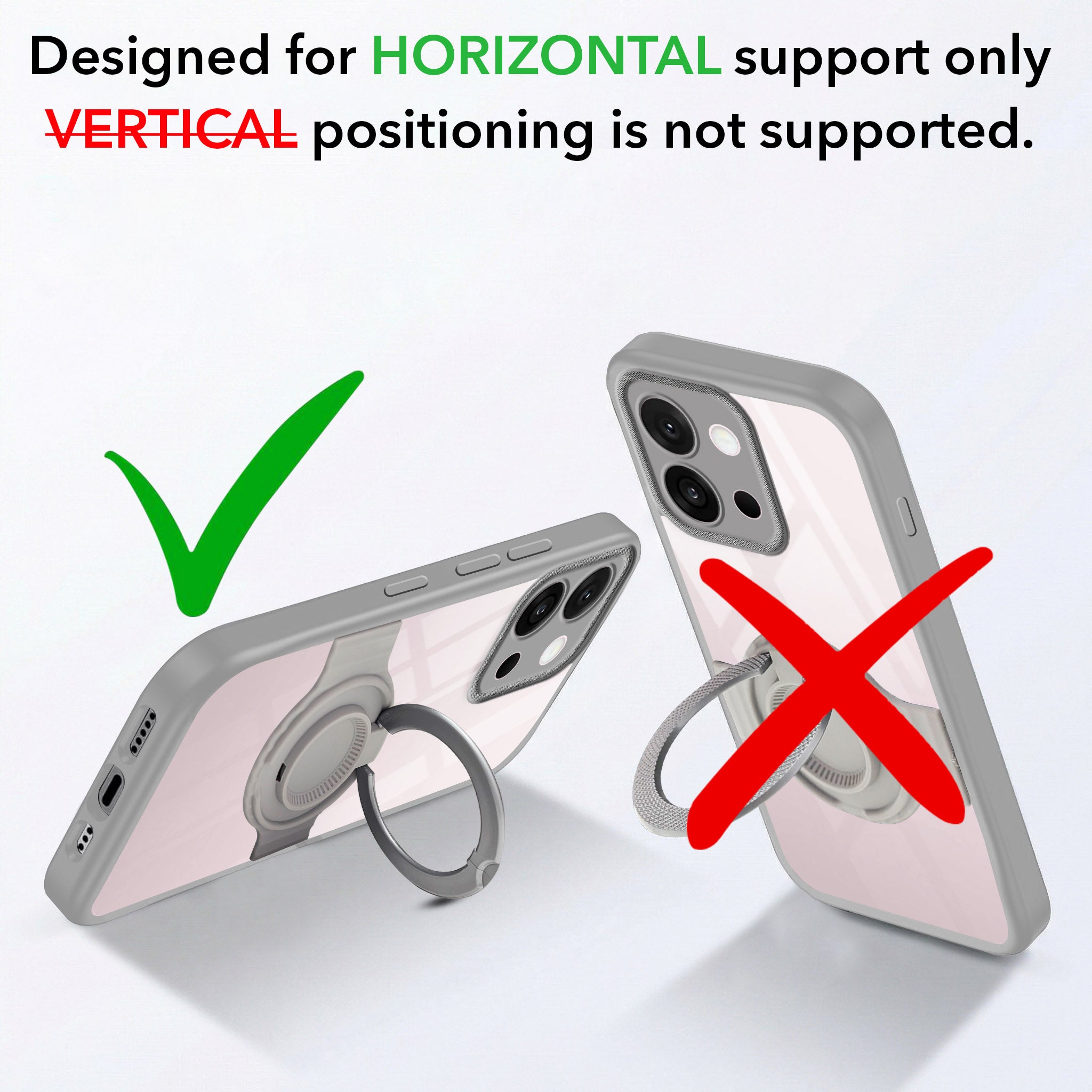 For OnePlus 13S Back Cover Case with stand (Built-in Ring Holder Kickstand | Lifetime Anti Yellow | Camera Protection)