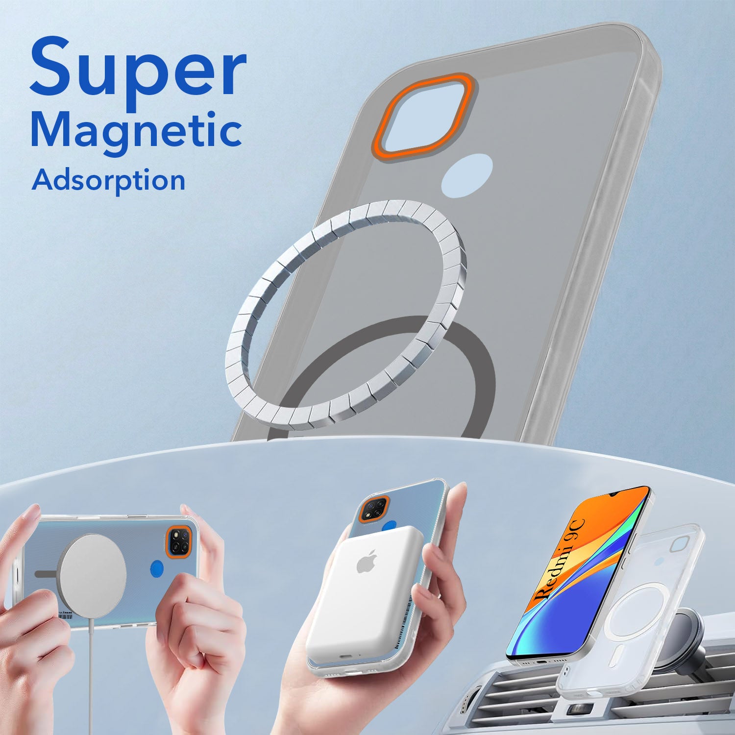 For Redmi 9C Back Cover Case (Soft Touch | Camera Bump Protection | MagSafe Compatible | Matte Finish)