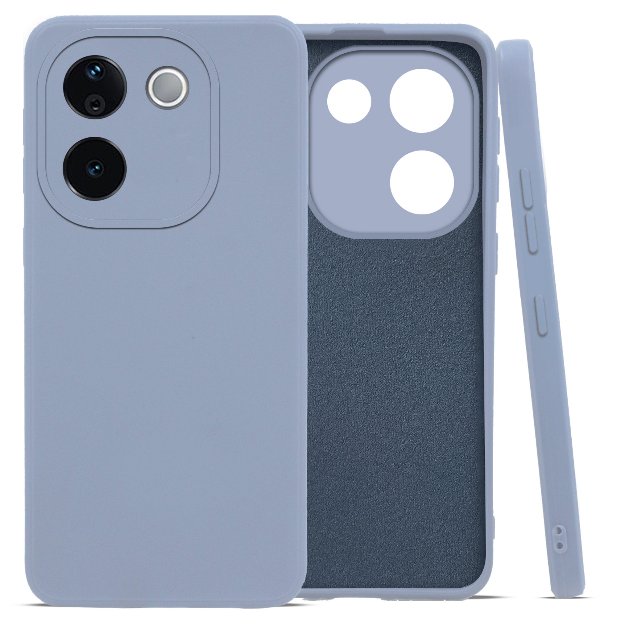 For Vivo iQOO Z9s Pro  Back Cover Case ( Matte Finish Silicone with Inside Fiber cloth)