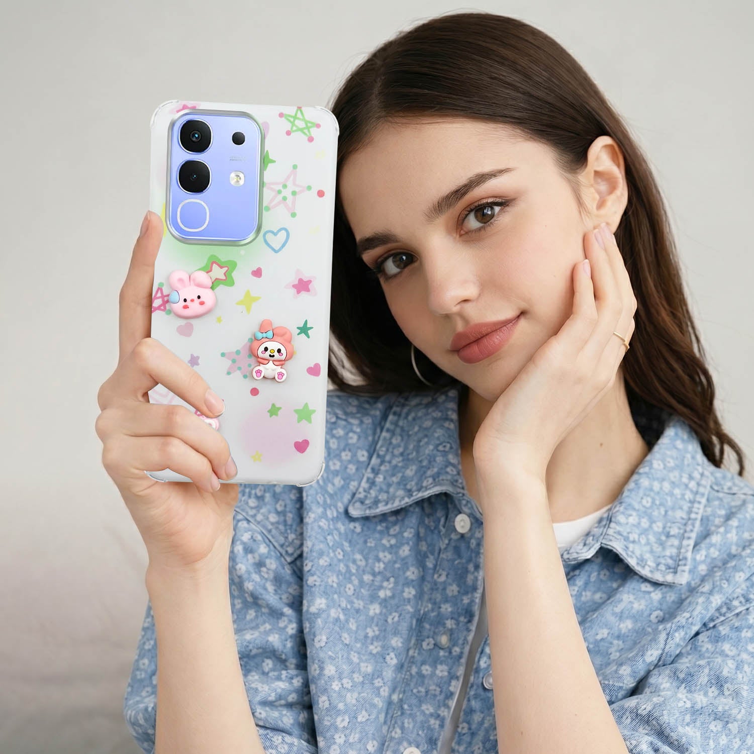 For Vivo iQOO Z10x Back Cover Case (3D Cute Cartoons | Hard Back Side Soft | Matte Premium Finish | HD Printing)