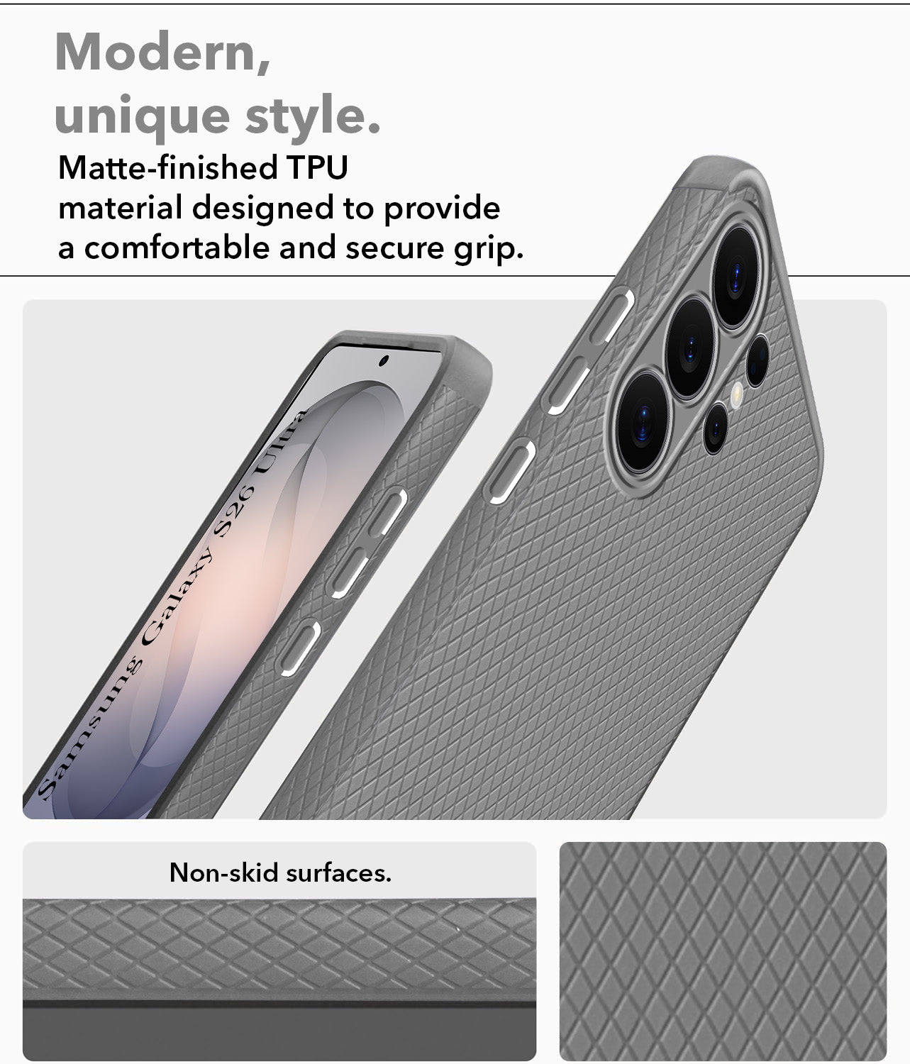 For Samsung Galaxy S26 Ultra Back Cover Case Liquid Silicone (Camera Protection | Side Grip Texture | Soft and Flexible)