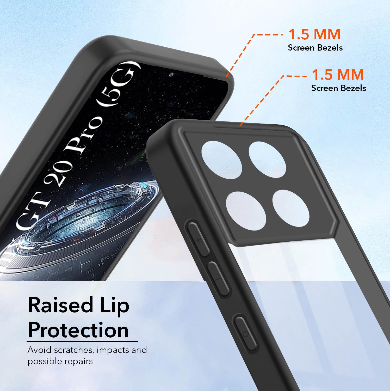 For Infinix GT 20 Pro 5G Back Cover Case (Lifetime Anti Yellow | Anti Scratch | Crystal Clear Shockproof)