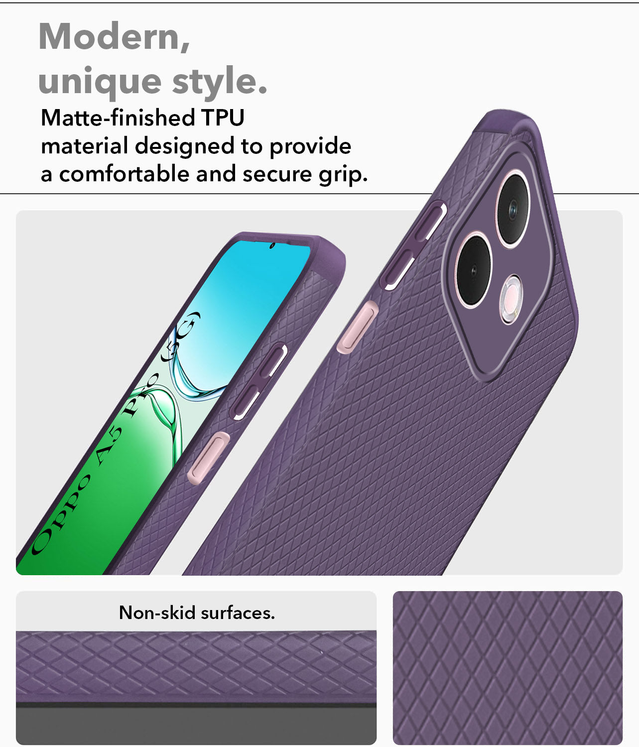 For Oppo A5 Pro Back Cover Case (Liquid Silicone | Side Grip | Camera Protection)