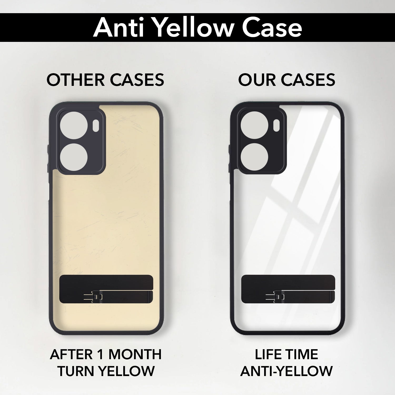 For Redmi 15A 5G Back Cover Case (Built-in Stand | Lifetime Anti Yellow | Kickstand Shockproof | Camera Protection | MagSafe Compatible)