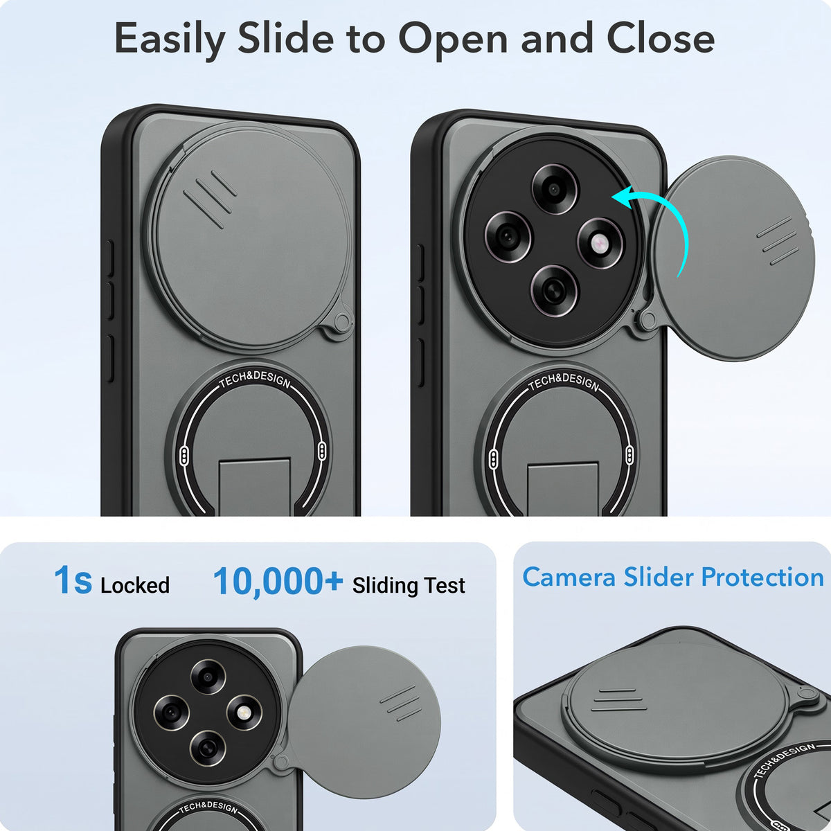 For Oppo F31 Pro Back Case Cover Metallic (Hybrid Armor Kickstand | Sliding Shutter Camera Protection | MagSafe Compatible)