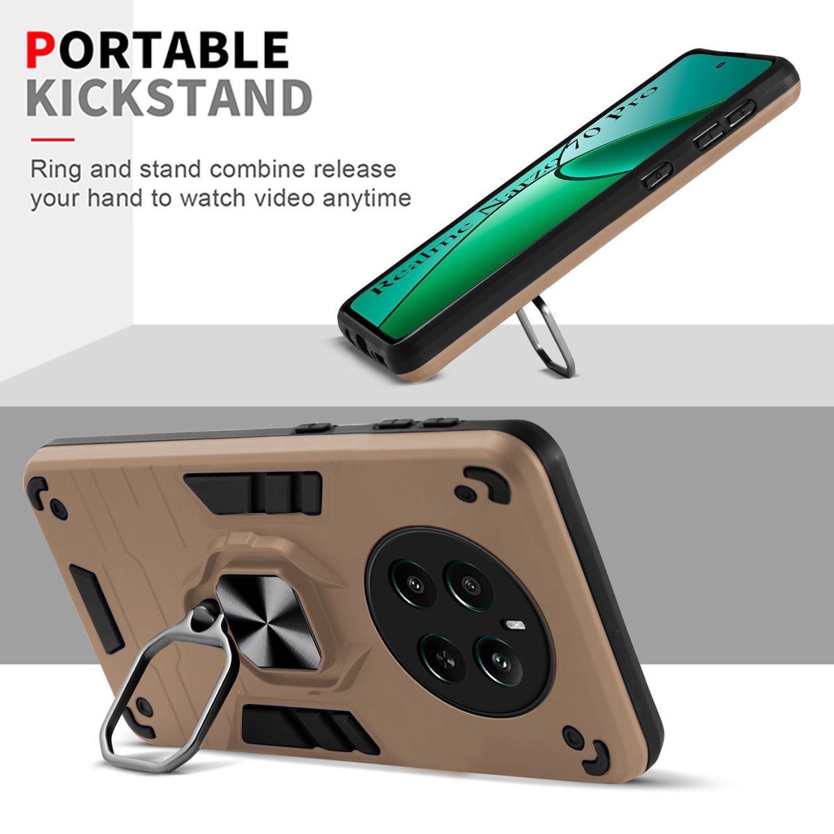 For Realme Narzo 70 Pro Back Cover Case (Shockproof Polycarbonate Dual Layer Hybrid Armor)