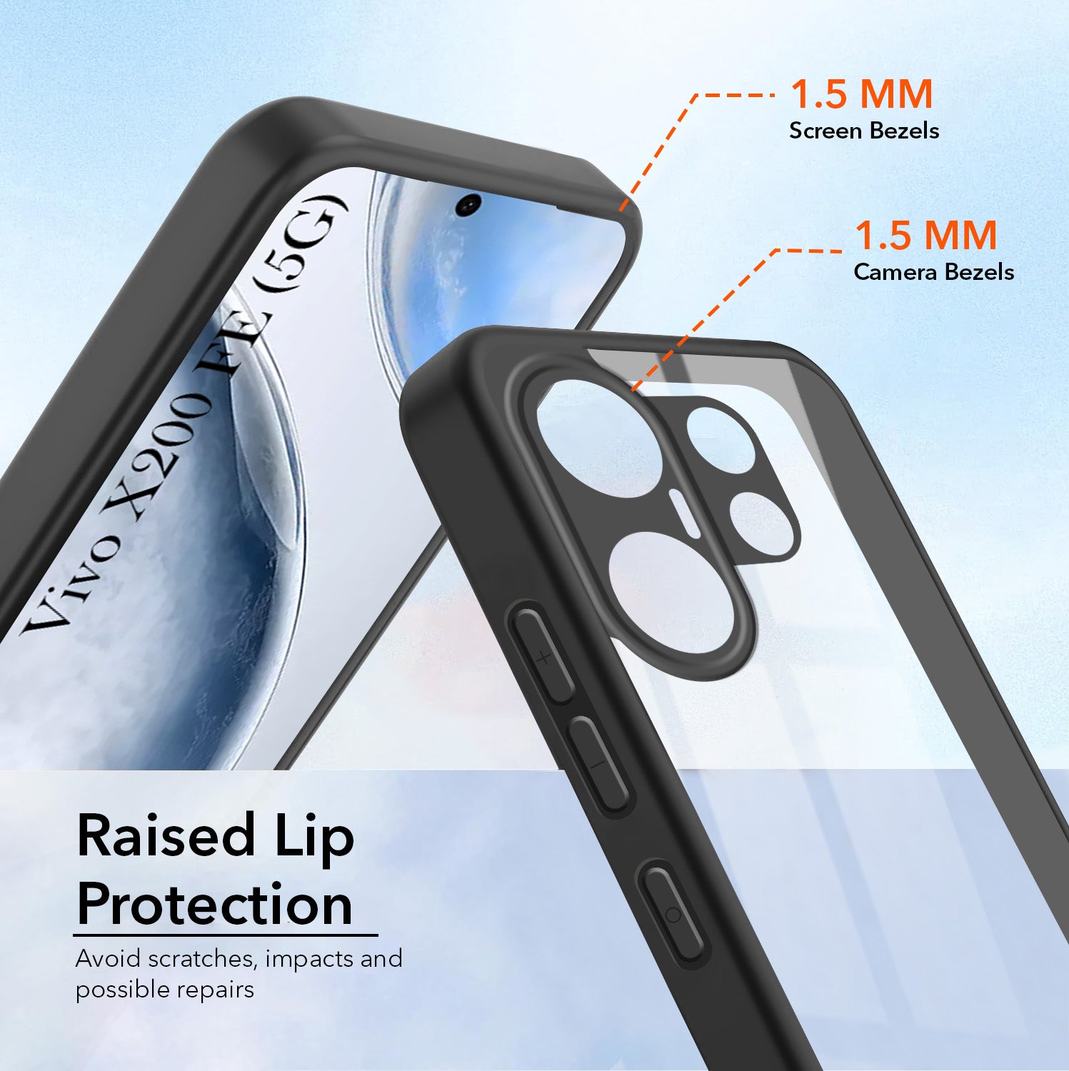 For Vivo X200 FE Back Cover Case Ultra-Hybrid (Lifetime Anti Yellow | Anti Scratch | Crystal Clear Shockproof)
