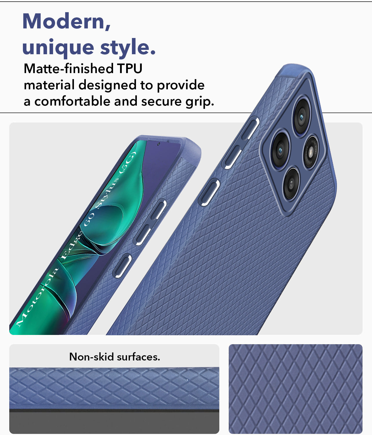 For Motorola Moto Edge 60 Stylus Back Cover Case (Liquid Silicone | Side Grip | Camera Protection)