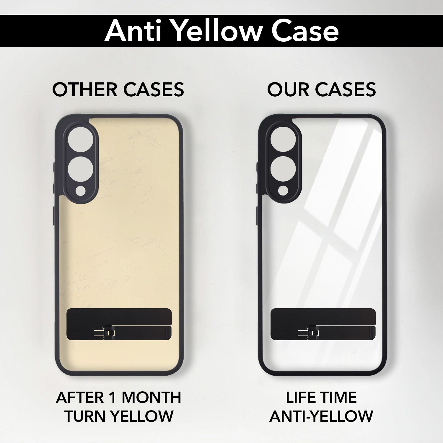 For Samsung Galaxy S25 Edge Back Cover Case (Built-in Stand | Lifetime Anti Yellow | Kickstand Shockproof | Camera Protection | MagSafe Compatible)