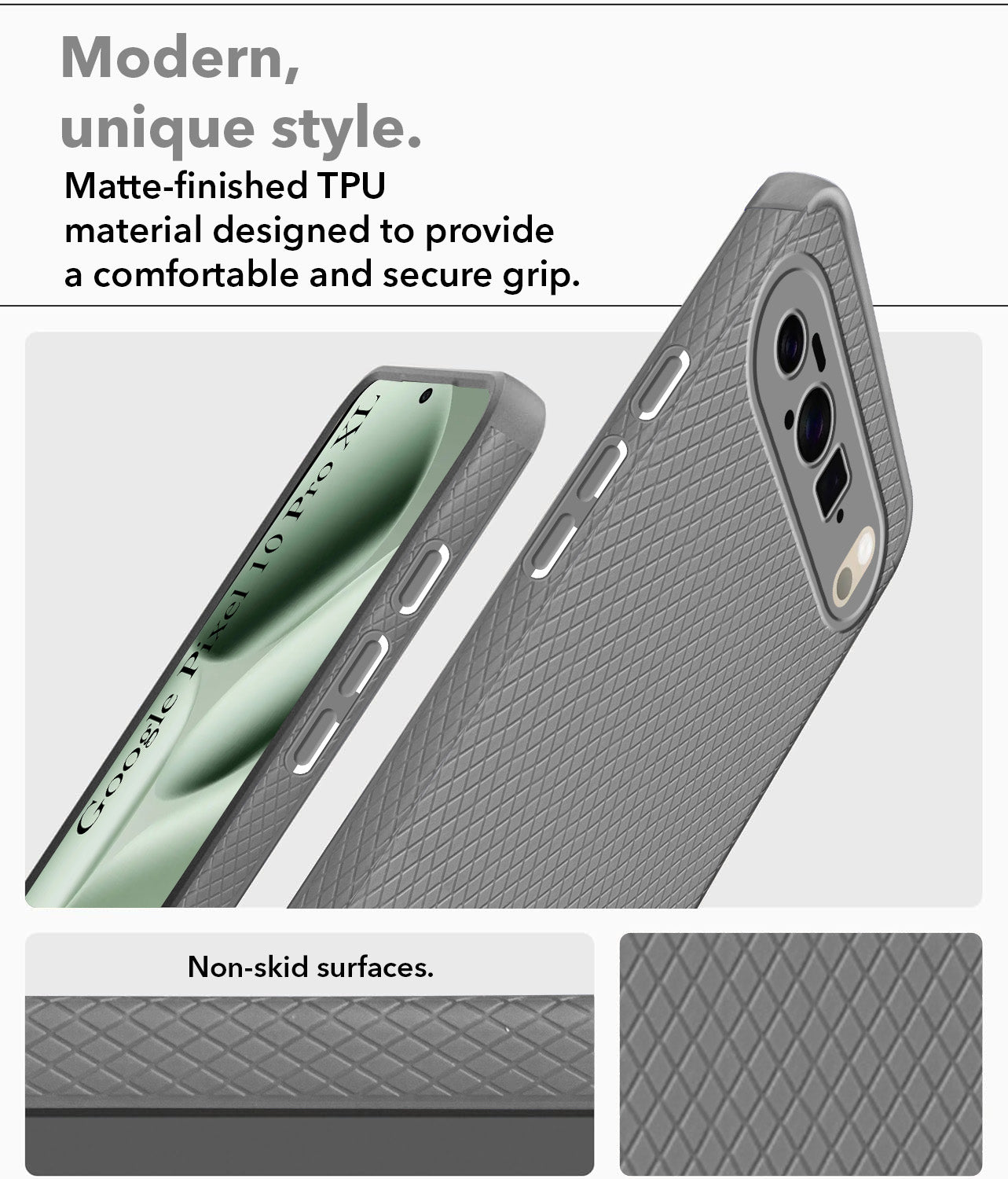 For Google Pixel 10 Pro XL Back Cover Case Liquid Silicone (Camera Protection | Side Grip Texture | Soft and Flexible)