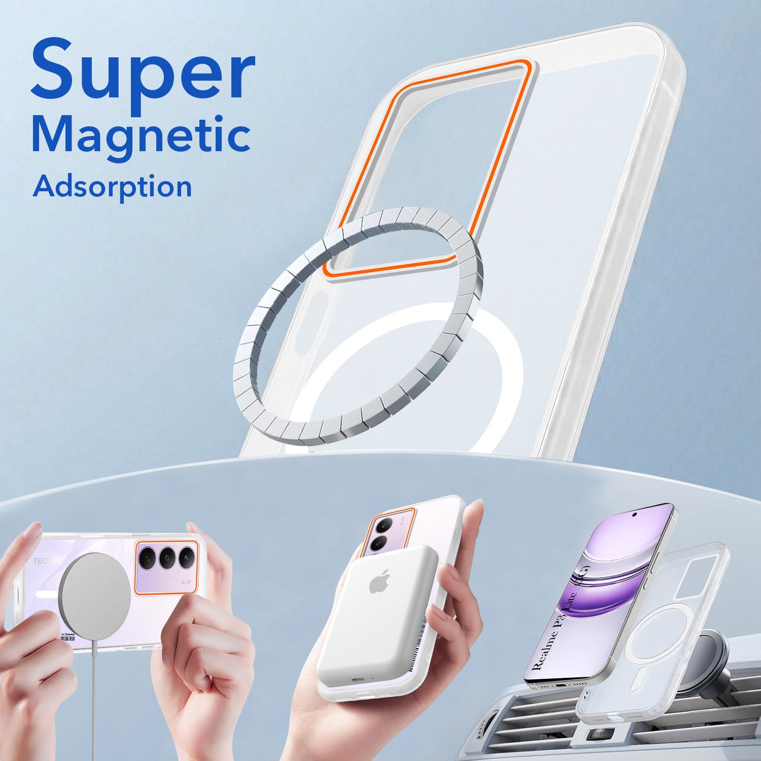 For Realme P3 lite Back Cover Case (Soft Touch | Camera Bump Protection | MagSafe Compatible | Matte Finish)