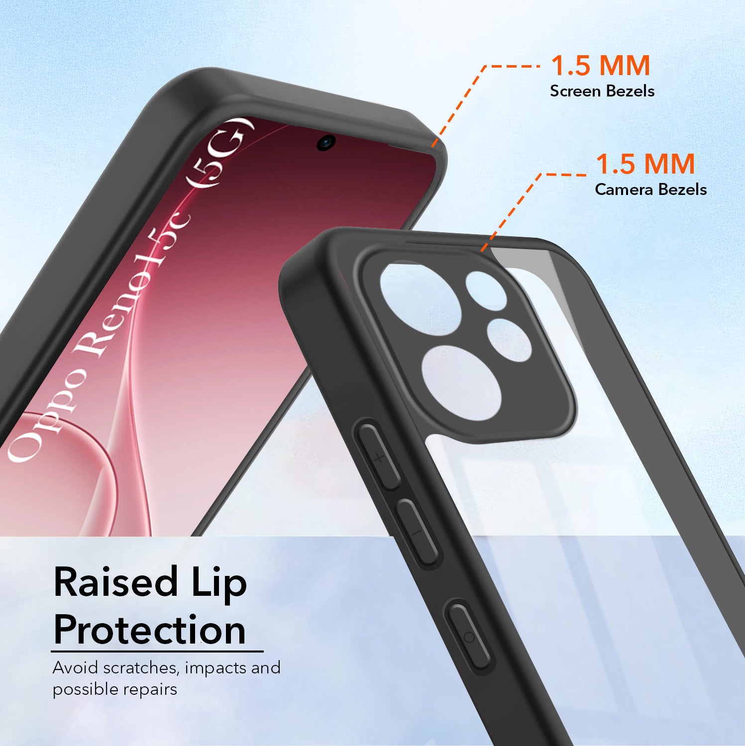 For Oppo Reno 15c Back Cover Case Ultra-Hybrid (Lifetime Anti Yellow | Anti Scratch | Crystal Clear Shockproof)