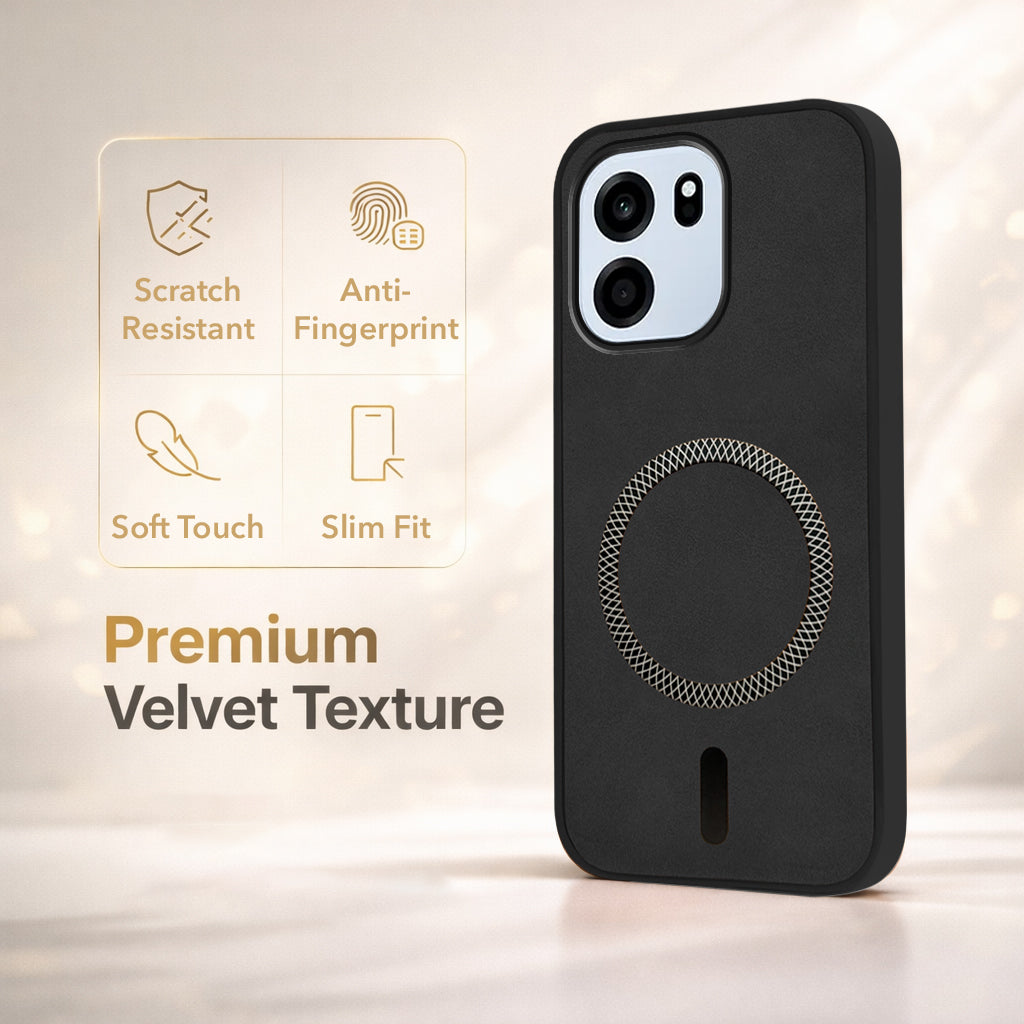 For Oneplus Nord CE 6 Back Cover Case Leather Finish (MagSafe Compatible Wireless Charging | Soft Touch | Camera Bump Protection)