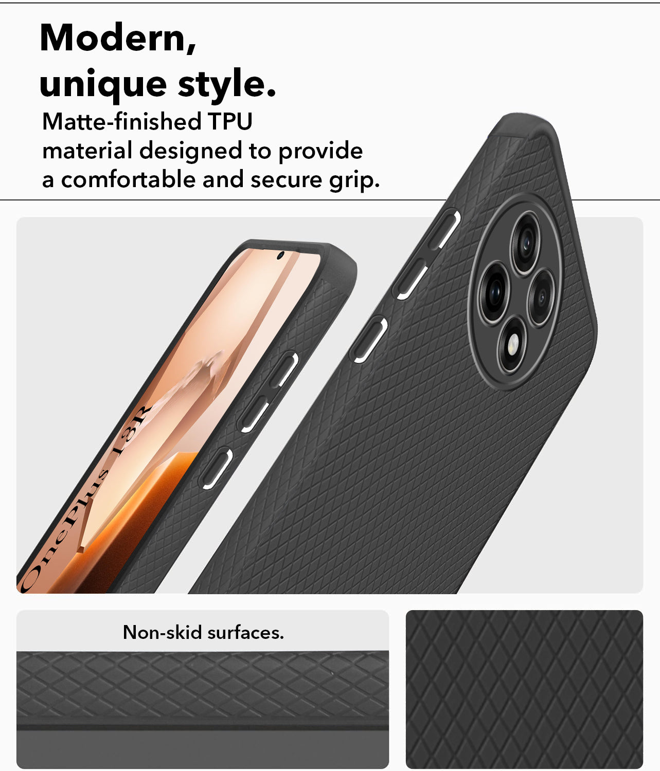 For OnePlus 13R 5G Back Cover Case (Liquid Silicone | Side Grip | Camera Protection)