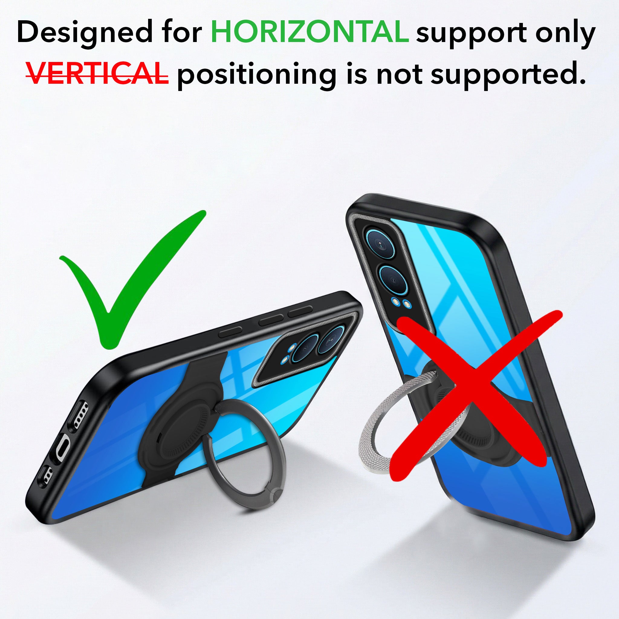 For OnePlus Nord CE 4 Lite Back Cover Case with stand (Built-in Ring Holder Kickstand | Lifetime Anti Yellow | Camera Protection)
