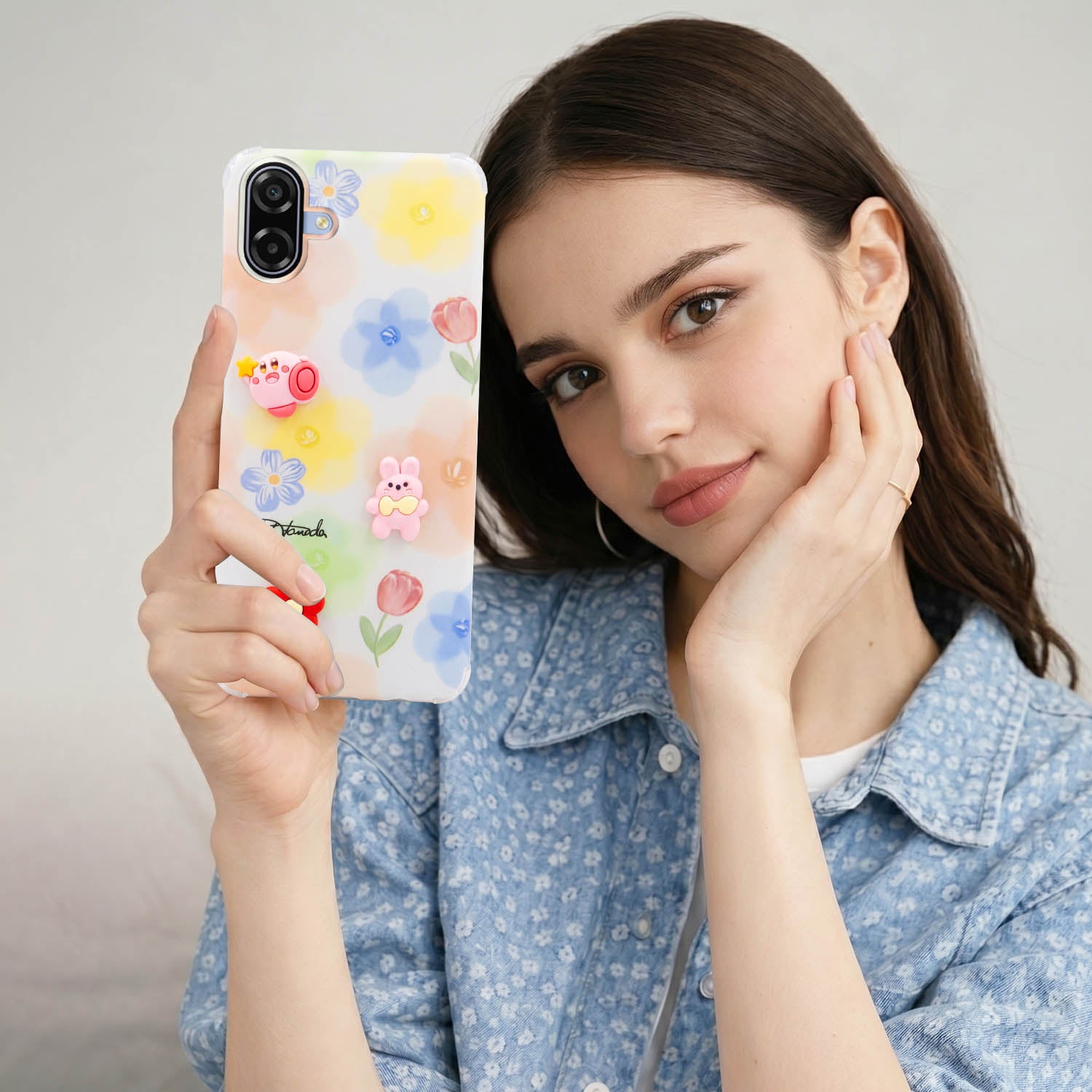 For Samsung Galaxy M17e Back Cover Case (3D Cute Cartoons | Hard Back Side Soft | Matte Premium Finish | HD Printing)