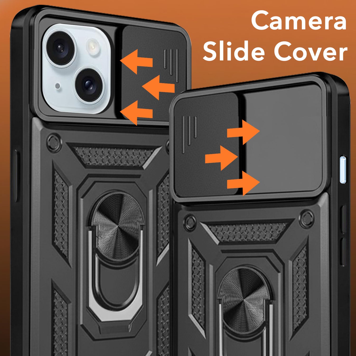 For iPhone 15 Back Case Cover (Hybrid Dual Polycarbonate)