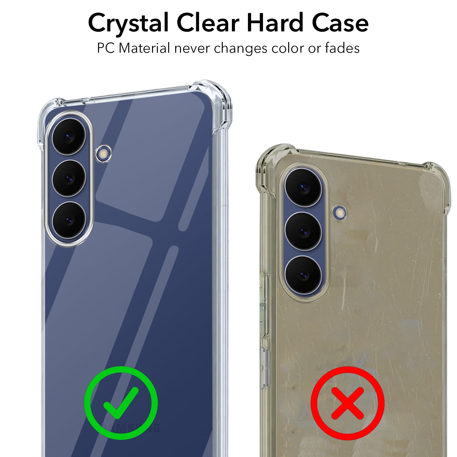 For Samsung Galaxy S25 FE Shockproof Crystal-Clear Back Cover ( Drop & Camera Protection | Hard Polycarbonate)