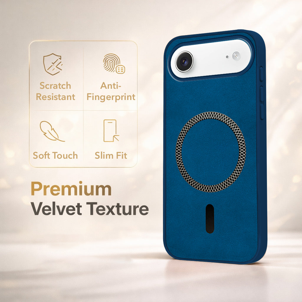 For Apple iPhone 17 Air Back Cover Case Leather Finish (MagSafe Compatible Wireless Charging | Soft Touch | Camera Bump Protection)