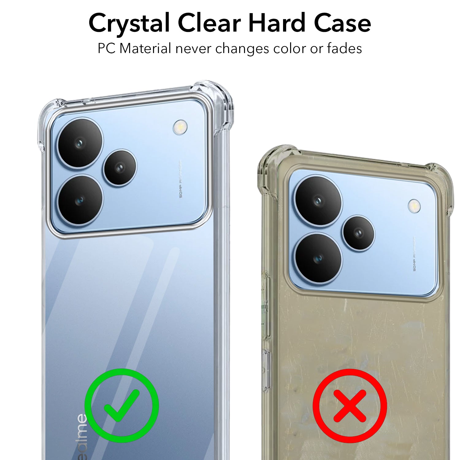 For Realme P4 Shockproof Crystal-Clear Back Cover ( Drop & Camera Protection | Hard Polycarbonate)