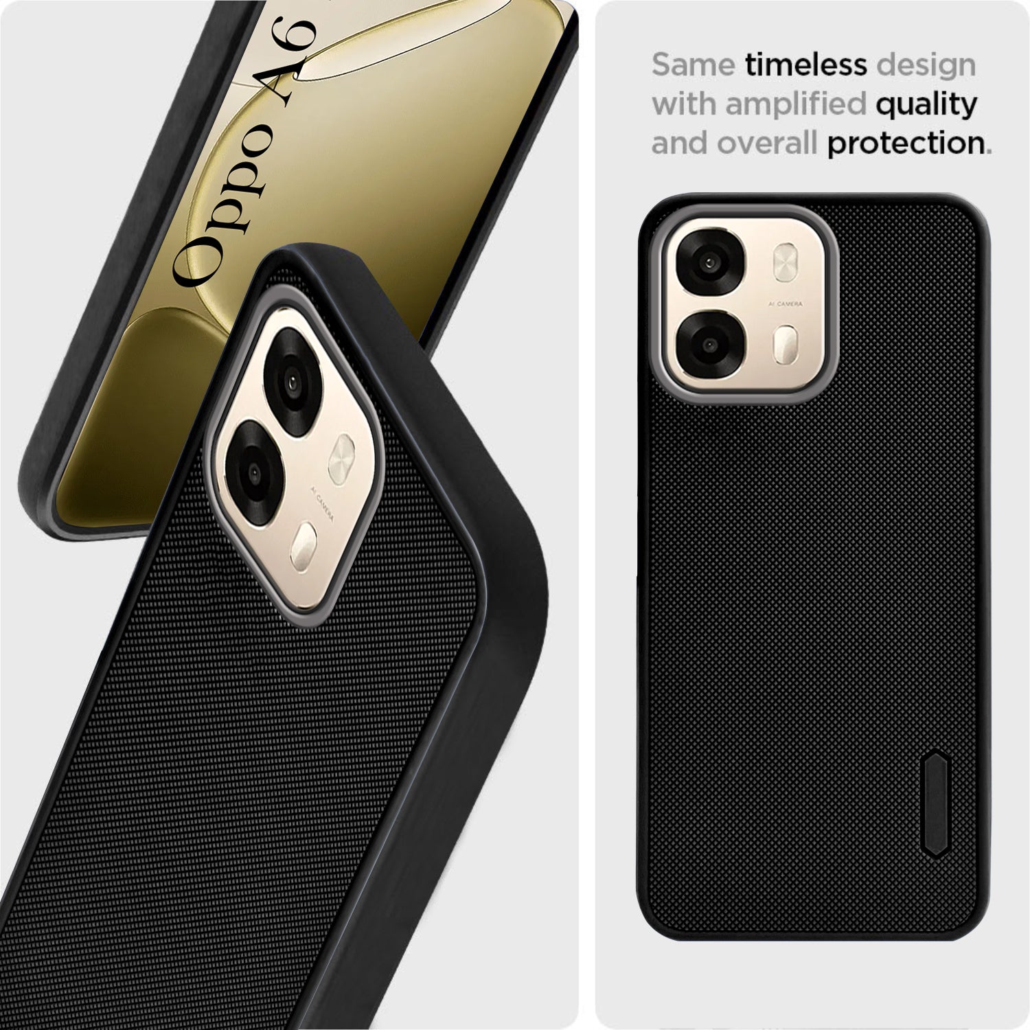 For Oppo A6 Pro Back Cover Case Rubberised (Textured Grip Design | Micro-Fiber Cloth Inside | Slim and Light Weight | Soft Touch and Feel)