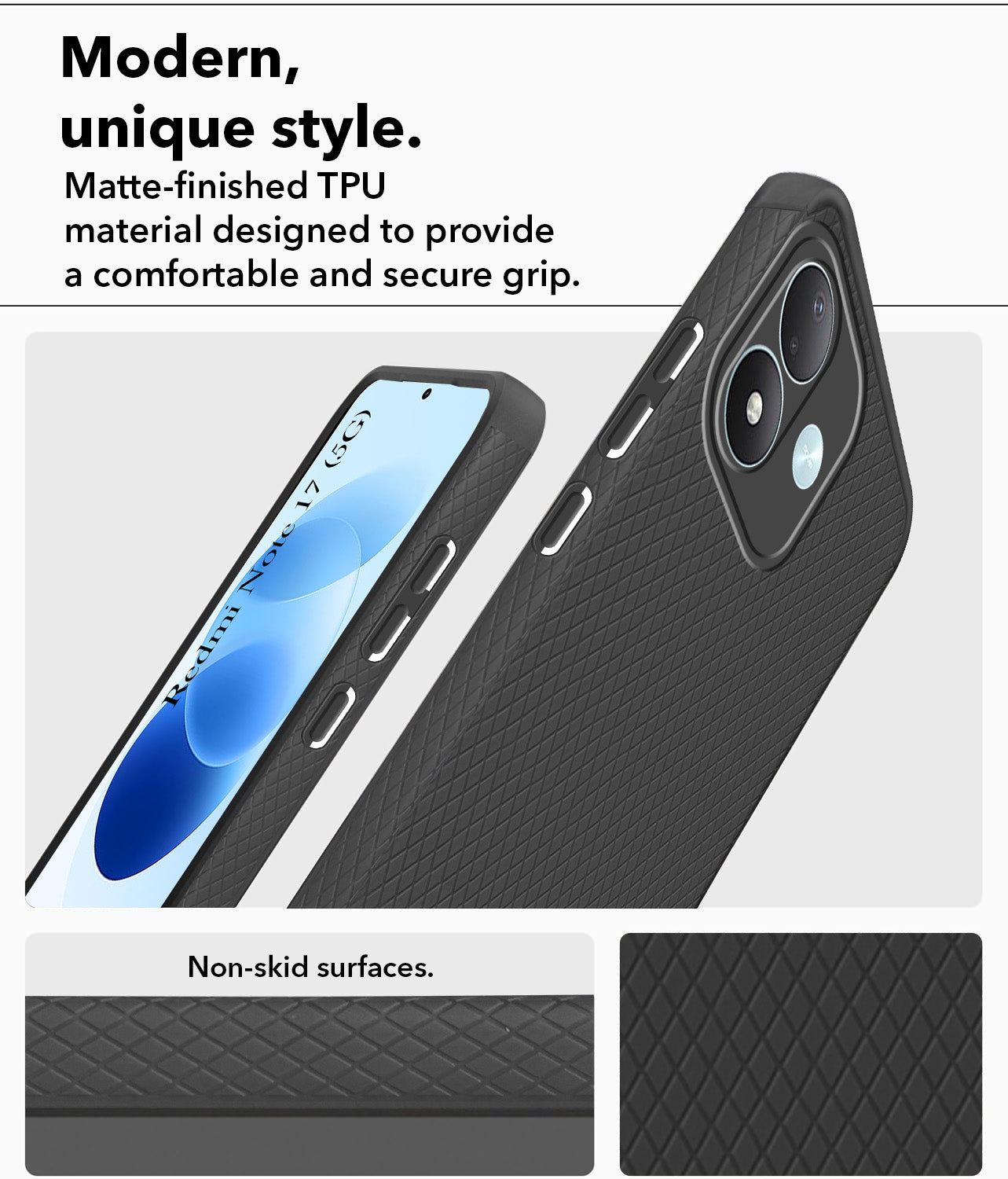 For Redmi Note 17 5G Back Cover Case Liquid Silicone (Camera Protection | Side Grip Texture | Soft and Flexible)