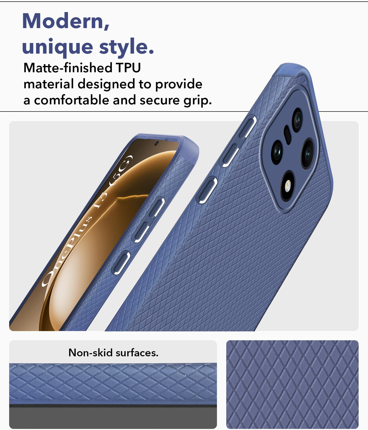 For OnePlus 15 5G Liquid Silicone Back Cover Case (Camera Protection | Side Grip Texture | Soft and Flexible)