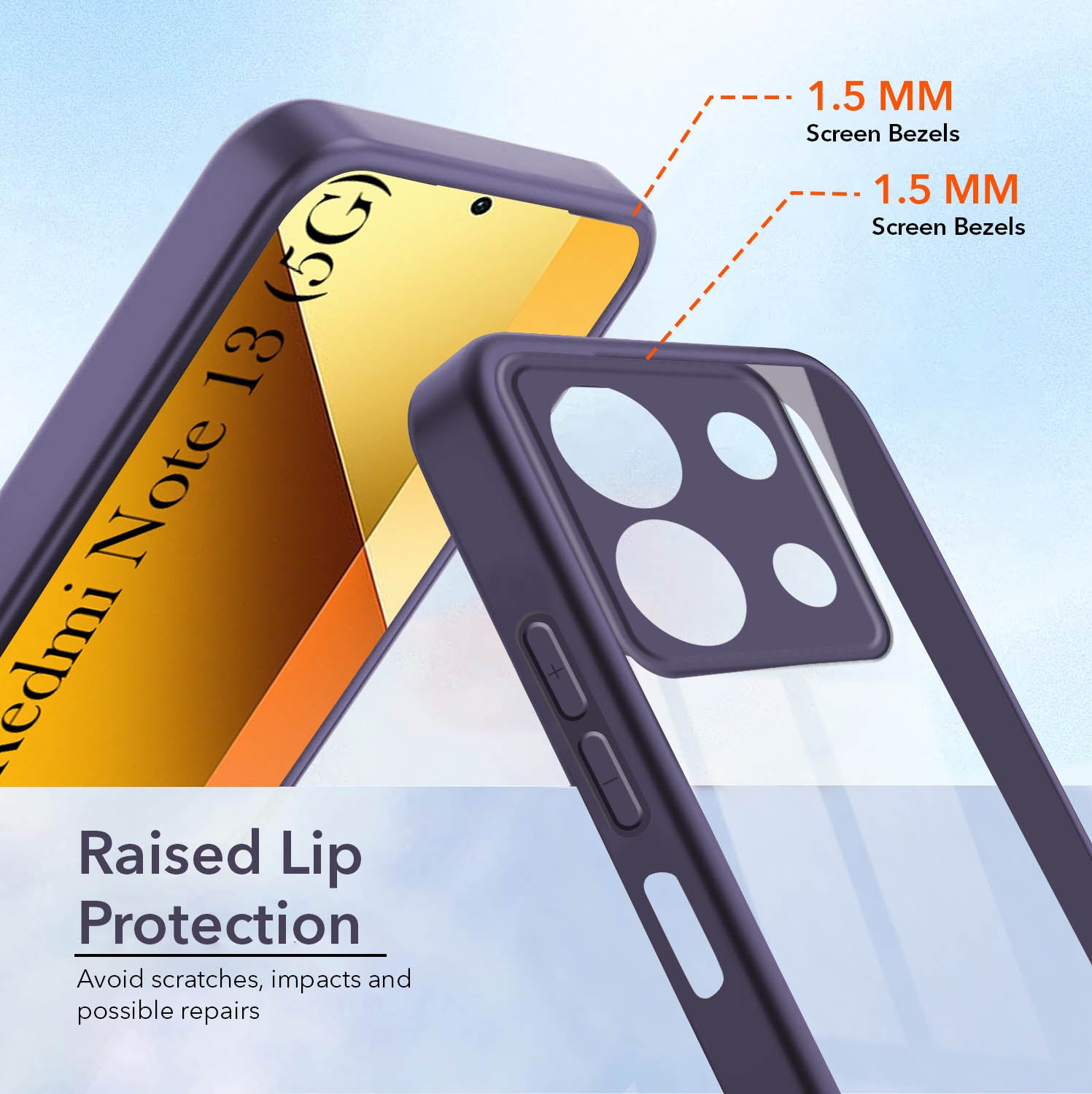 For Xiaomi Redmi Note 13 5G Back Cover Case (Lifetime Anti Yellow | Anti Scratch | Crystal Clear Shockproof)