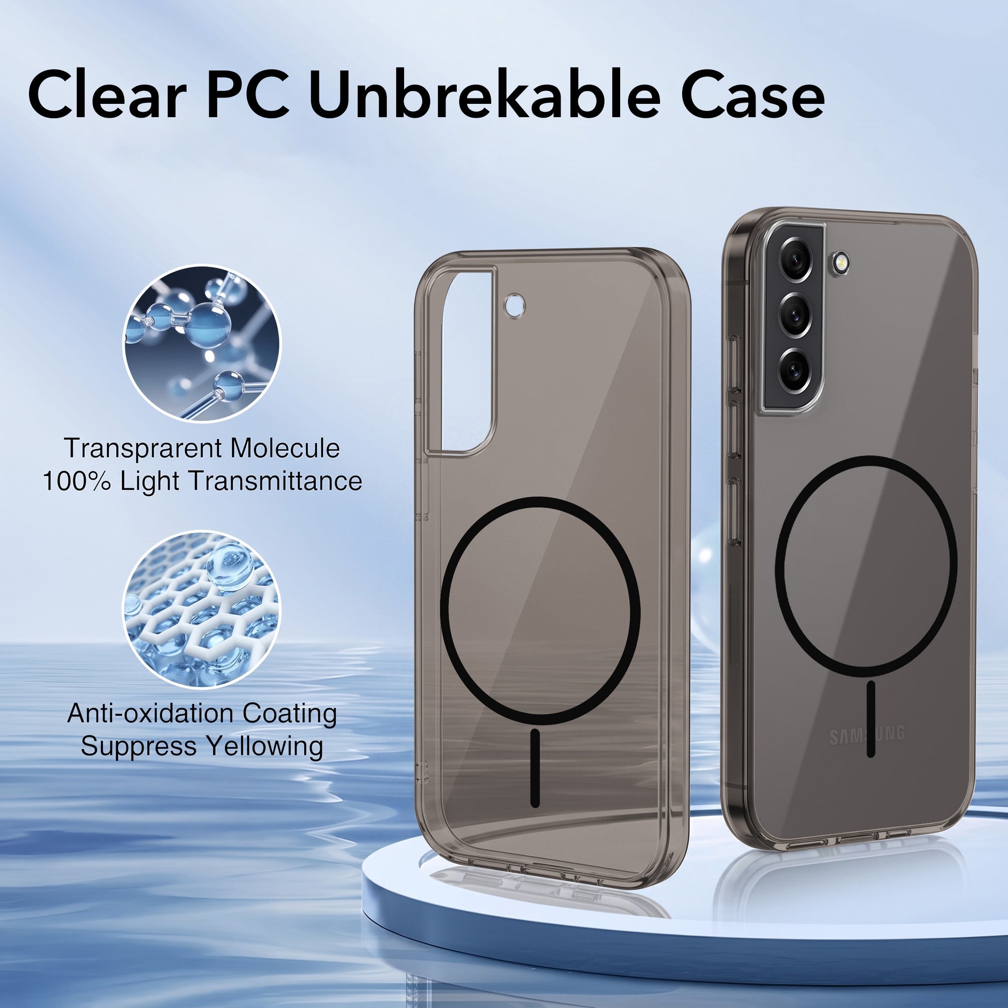 For Samsung Galaxy S21 5G | S21 4G Back Case Cover Crystal Anti Yellow (Unbreakable PC | MagSafe Wireless Charging Support |Camera Protection Bump)