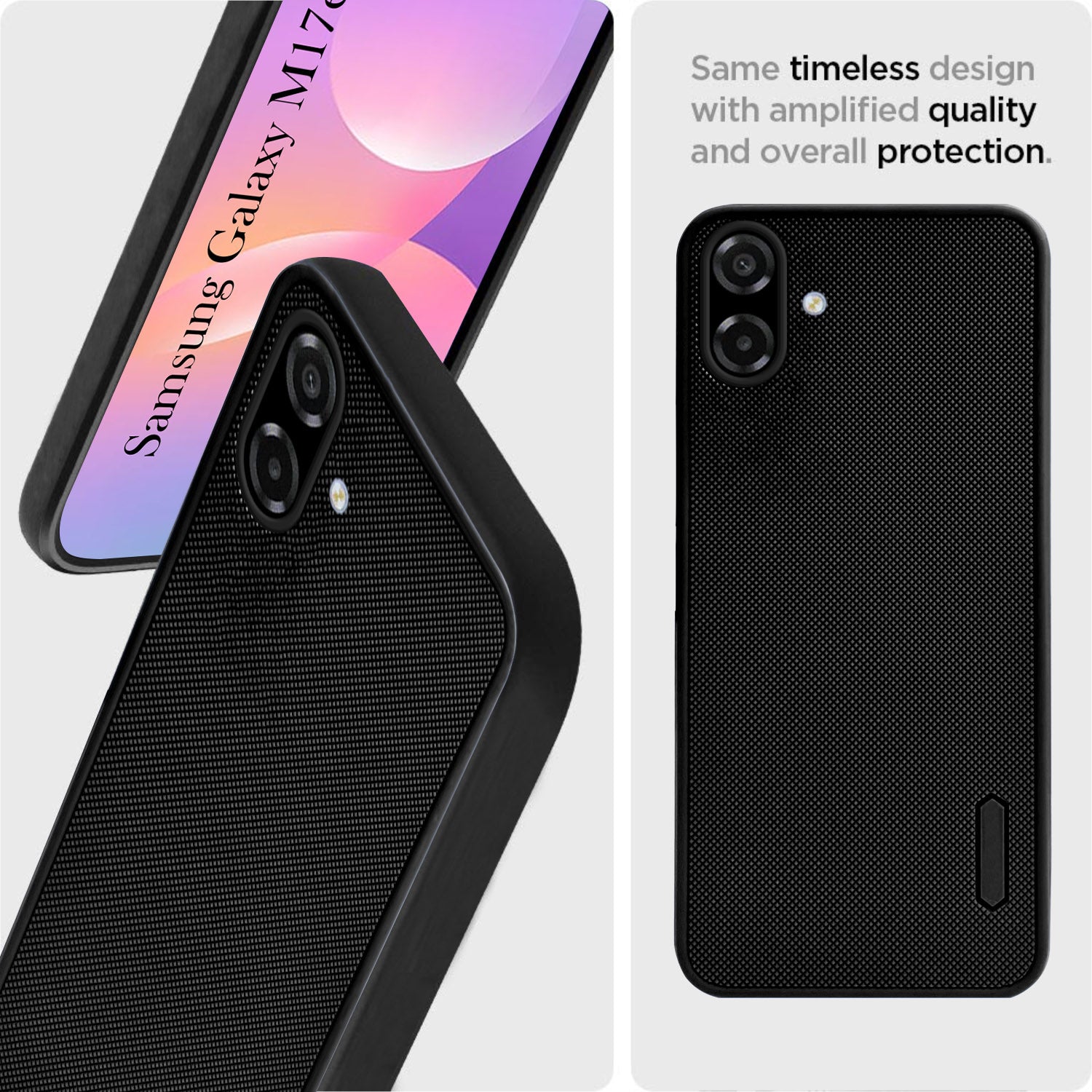 For Samsung Galaxy M17e Back Cover Case Rubberised (Textured Grip Design | Micro-Fiber Cloth Inside | Slim and Light Weight | Soft Touch and Feel)