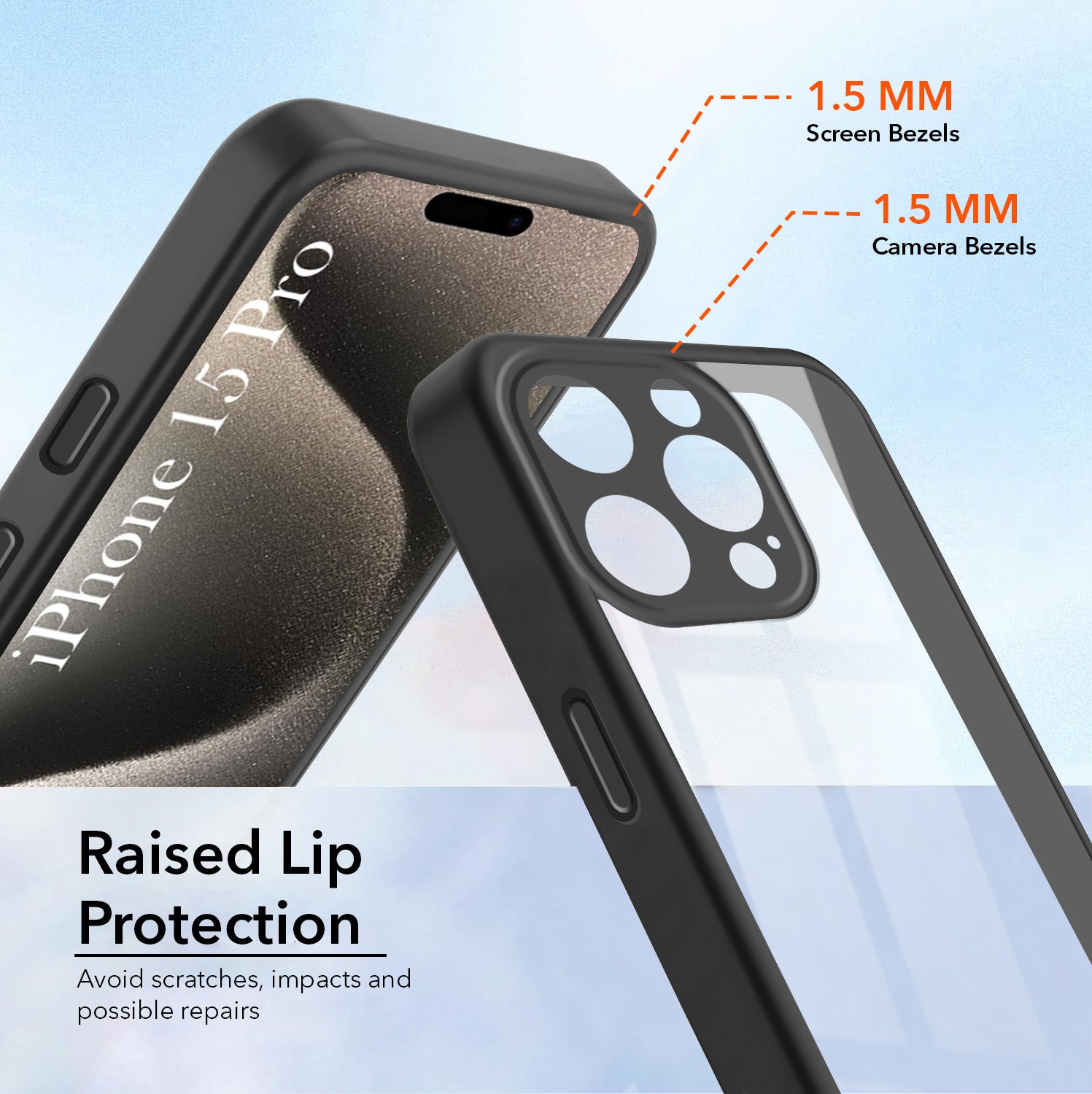 For Apple iPhone 15 Pro Back Cover Case Ultra-Hybrid (Lifetime Anti Yellow | Anti Scratch | Crystal Clear Shockproof)
