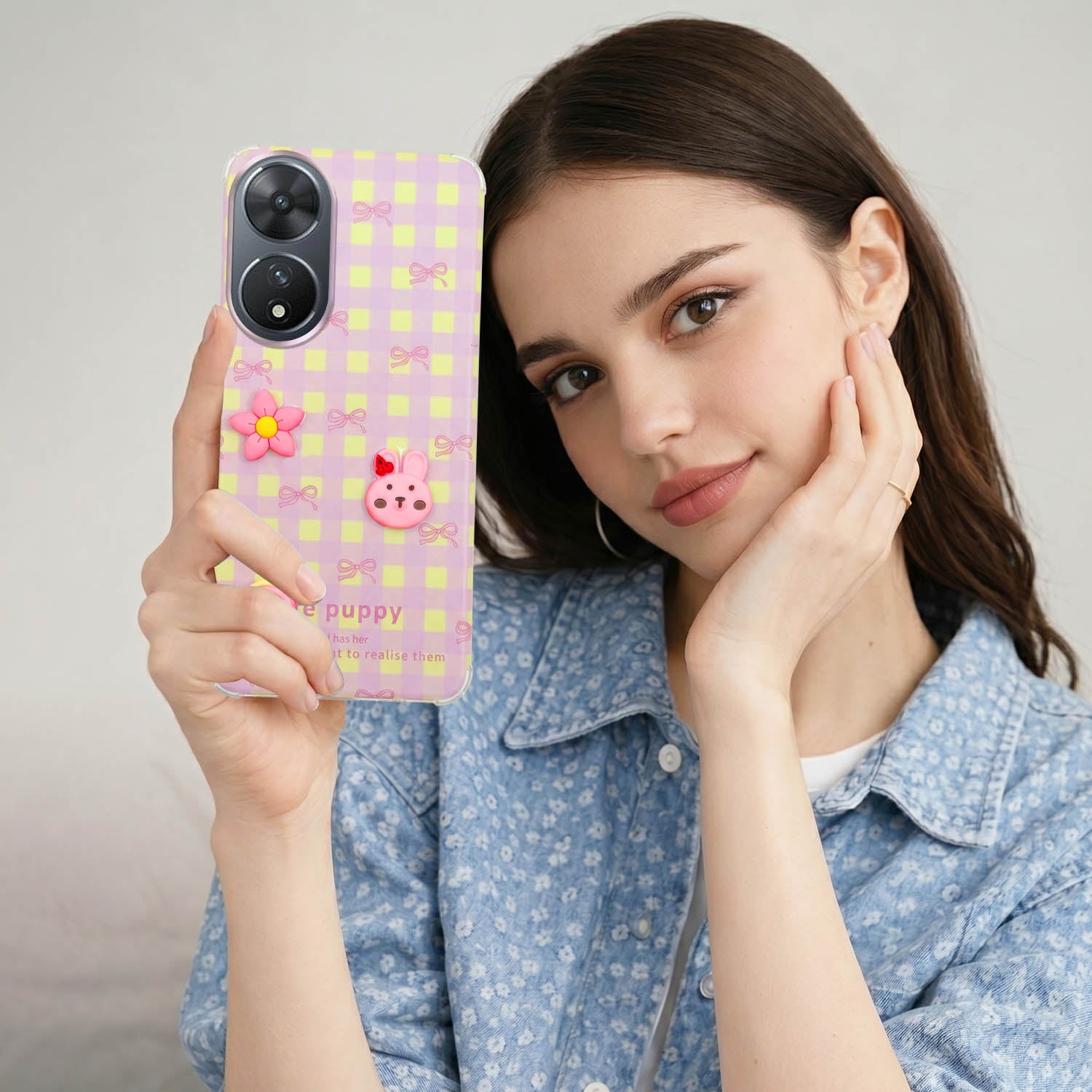 For Vivo T2 Back Cover Case (3D Cute Cartoons | Hard Back Side Soft | Matte Premium Finish | HD Printing)